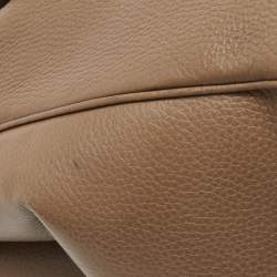 Pre Owned Gucci Beige Leather 1973 Flap Tote