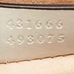 Pre Owned Gucci Off White Leather Mini Web Chain Sylvie Crossbody Bag