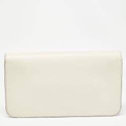 Gucci Off White Leather Bright Bit Clutch