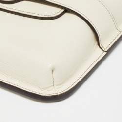Gucci Off White Leather Bright Bit Clutch