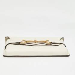 Gucci Off White Leather Bright Bit Clutch