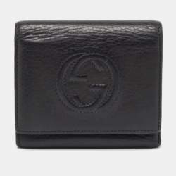 Gucci Black Leather Soho Trifold Wallet