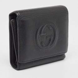 Gucci Black Leather Soho Trifold Wallet