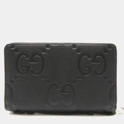 Gucci Black Leather Jumbo GG Wallet 