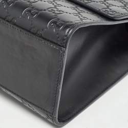 Pre Owned Gucci Black Guccissima Leather Medium Padlock Shoulder Bag