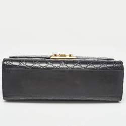 Pre Owned Gucci Black Guccissima Leather Medium Padlock Shoulder Bag