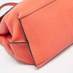 Pre Owned Gucci Orange Leather Large Bamboo Daily Top Handle Bag