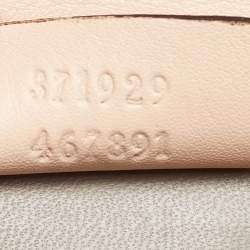 Pre Owned Gucci Beige Suede Crystals Embellished Flap Chain Clutch