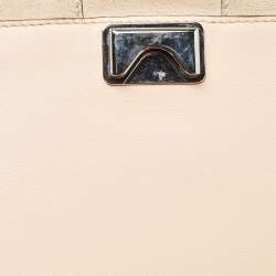 Pre Owned Gucci Beige Suede Crystals Embellished Flap Chain Clutch