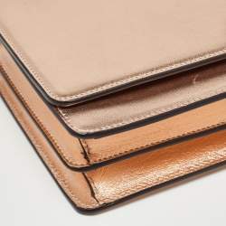 مملوكة مسبقًا Gucci Rose Gold Leather Crystals Broadway Clutch Bag