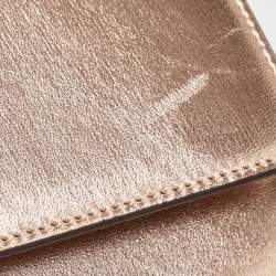 مملوكة مسبقًا Gucci Rose Gold Leather Crystals Broadway Clutch Bag