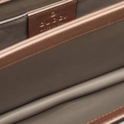 مملوكة مسبقًا Gucci Rose Gold Leather Crystals Broadway Clutch Bag