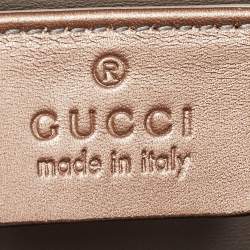 مملوكة مسبقًا Gucci Rose Gold Leather Crystals Broadway Clutch Bag