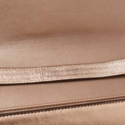 مملوكة مسبقًا Gucci Rose Gold Leather Crystals Broadway Clutch Bag