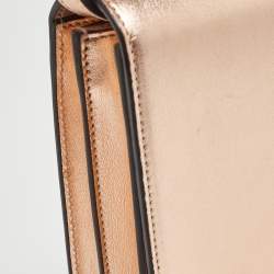 مملوكة مسبقًا Gucci Rose Gold Leather Crystals Broadway Clutch Bag