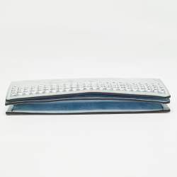 Pre Owned Gucci Light Blue Suede Broadway Clutch