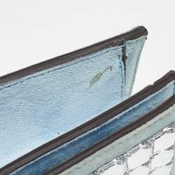 Pre Owned Gucci Light Blue Suede Broadway Clutch