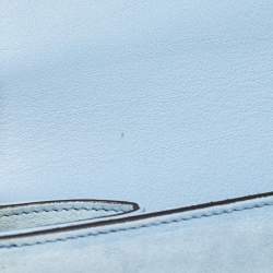 Pre Owned Gucci Light Blue Suede Broadway Clutch