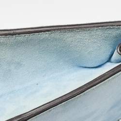 Pre Owned Gucci Light Blue Suede Broadway Clutch