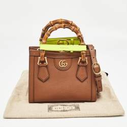 Gucci Brown Leather Mini Diana Tote