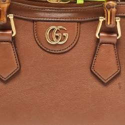 Gucci Brown Leather Mini Diana Tote