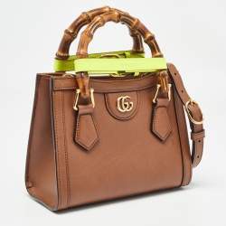 Gucci Brown Leather Mini Diana Tote