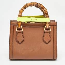 Gucci Brown Leather Mini Diana Tote