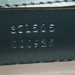 Pre Owned Gucci Metallic Mint Green Leather Crystals Broadway Clutch Bag