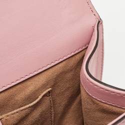 Pre Owned Gucci Light Pink Leather Small Padlock Shoulder Bag