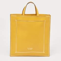 Gucci Mustard Leather Garden Bat Vertical Shopping Tote