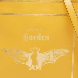 Gucci Mustard Leather Garden Bat Vertical Shopping Tote