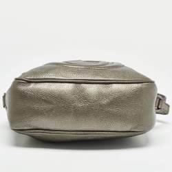 Gucci Metallic Grey Leather Small Soho Disco Crossbody Bag