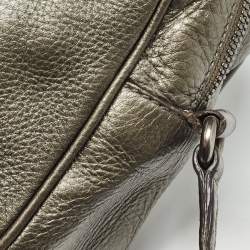 Gucci Metallic Grey Leather Small Soho Disco Crossbody Bag