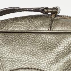 Gucci Metallic Grey Leather Small Soho Disco Crossbody Bag