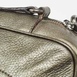 Gucci Metallic Grey Leather Small Soho Disco Crossbody Bag