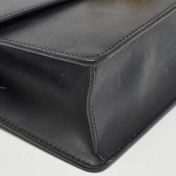 Pre Owned Gucci Black Leather Small Web Sylvie Shoulder Bag