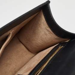 Pre Owned Gucci Black Leather Small Web Sylvie Shoulder Bag