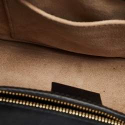 Pre Owned Gucci Black Leather Small Web Sylvie Shoulder Bag