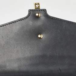 Pre Owned Gucci Black Leather Small Web Sylvie Shoulder Bag