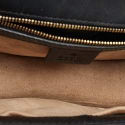 Pre Owned Gucci Black Leather Small Web Sylvie Shoulder Bag