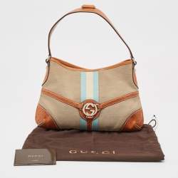 Pre Owned Gucci Tricolor Canvas and Leather GG Reins Hobo