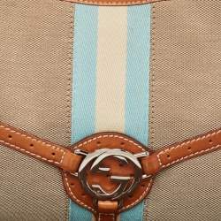 Pre Owned Gucci Tricolor Canvas and Leather GG Reins Hobo