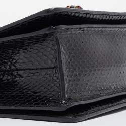 Gucci Black Water Snake Small Queen Margaret Top Handle Bag