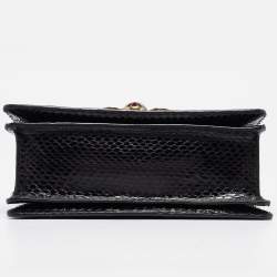 Gucci Black Water Snake Small Queen Margaret Top Handle Bag