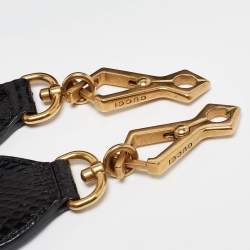 Gucci Black Water Snake Small Queen Margaret Top Handle Bag