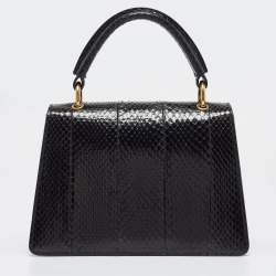 Gucci Black Water Snake Small Queen Margaret Top Handle Bag