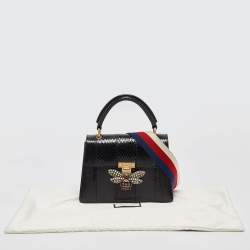 Gucci Black Water Snake Small Queen Margaret Top Handle Bag