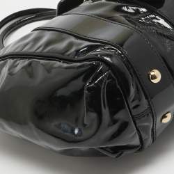 Pre Owned Gucci Black Patent Leather Vanity Tote