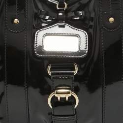 Pre Owned Gucci Black Patent Leather Vanity Tote