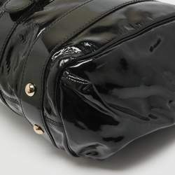 Pre Owned Gucci Black Patent Leather Vanity Tote